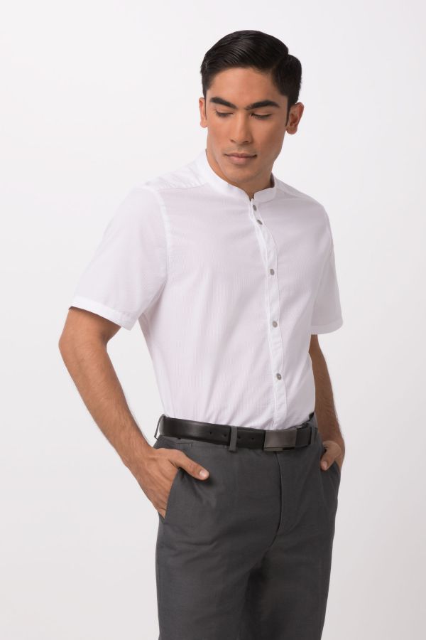 Basic SEERSUCKER Herren Kurzarmhemd
